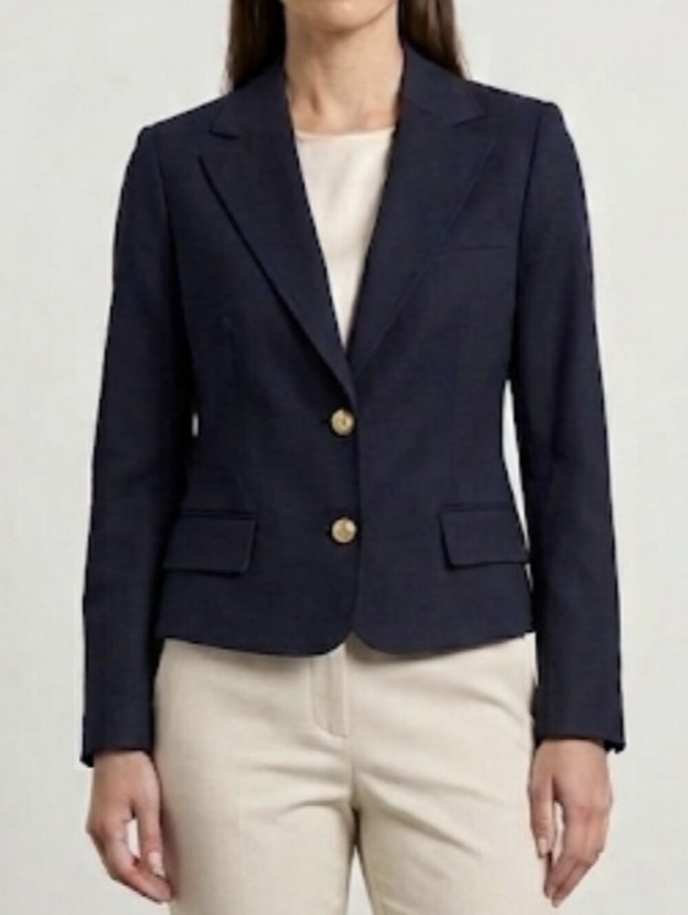 Tory Burch Poly/Wool Blend Navy Blue Blazer Suit Jacket Womens 6